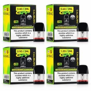 UWELL Caliburn GPP Replacement Pods | Top Fill Integrated Coil Cartridges 4 Pack
