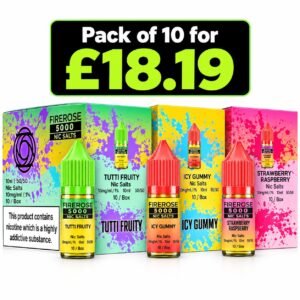 ELUX Firerose 5000 Nic Salts 10ml Full Box of 10 – 10mg 20mg